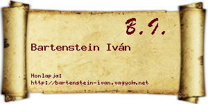 Bartenstein Iván névjegykártya
